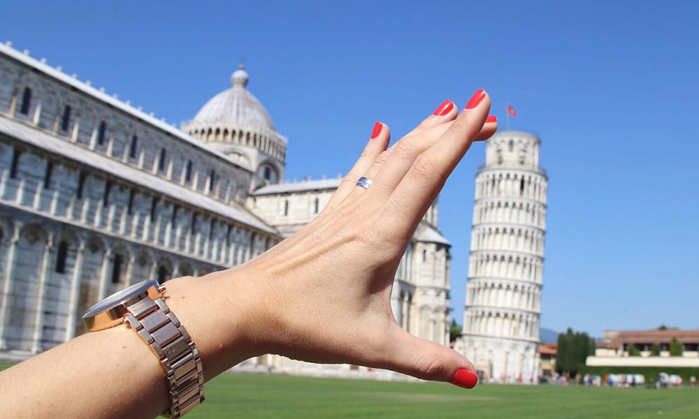 Visiting the leaning tower of pisa
