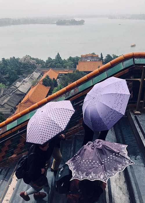 Exploring the summer palace China in the rain