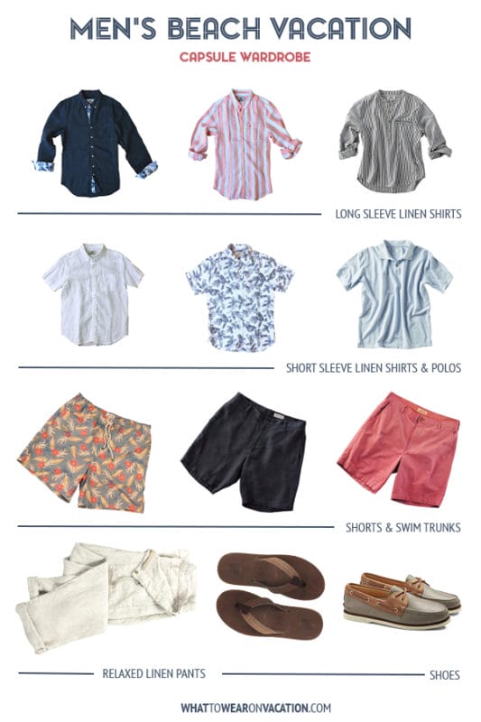 Men's Capsule Wardrobe for a Beach Vacation | WhatToWearOnVacation.com ...