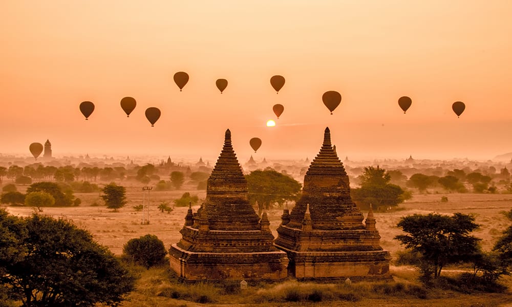 Sunrise in Bagan, Mayanmar
