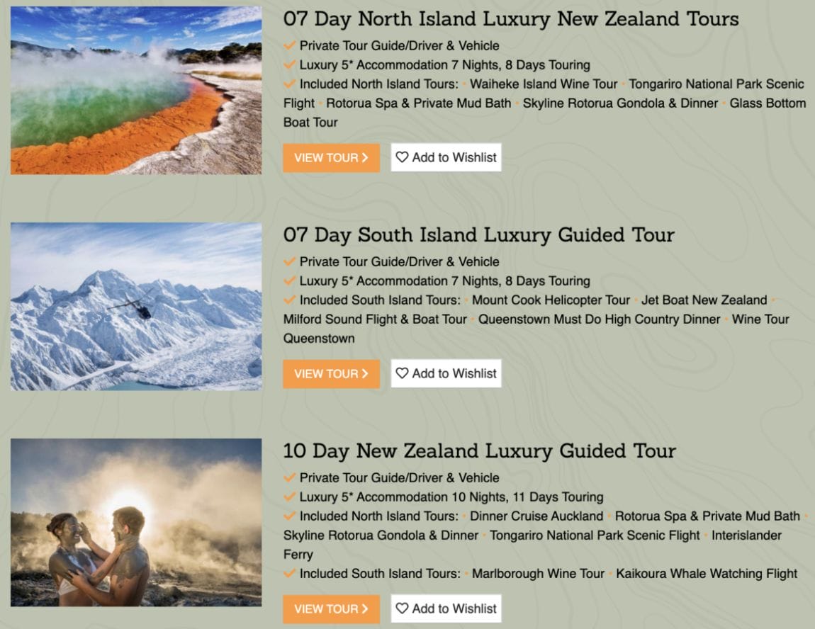 New Zealand Luxury guided tours
