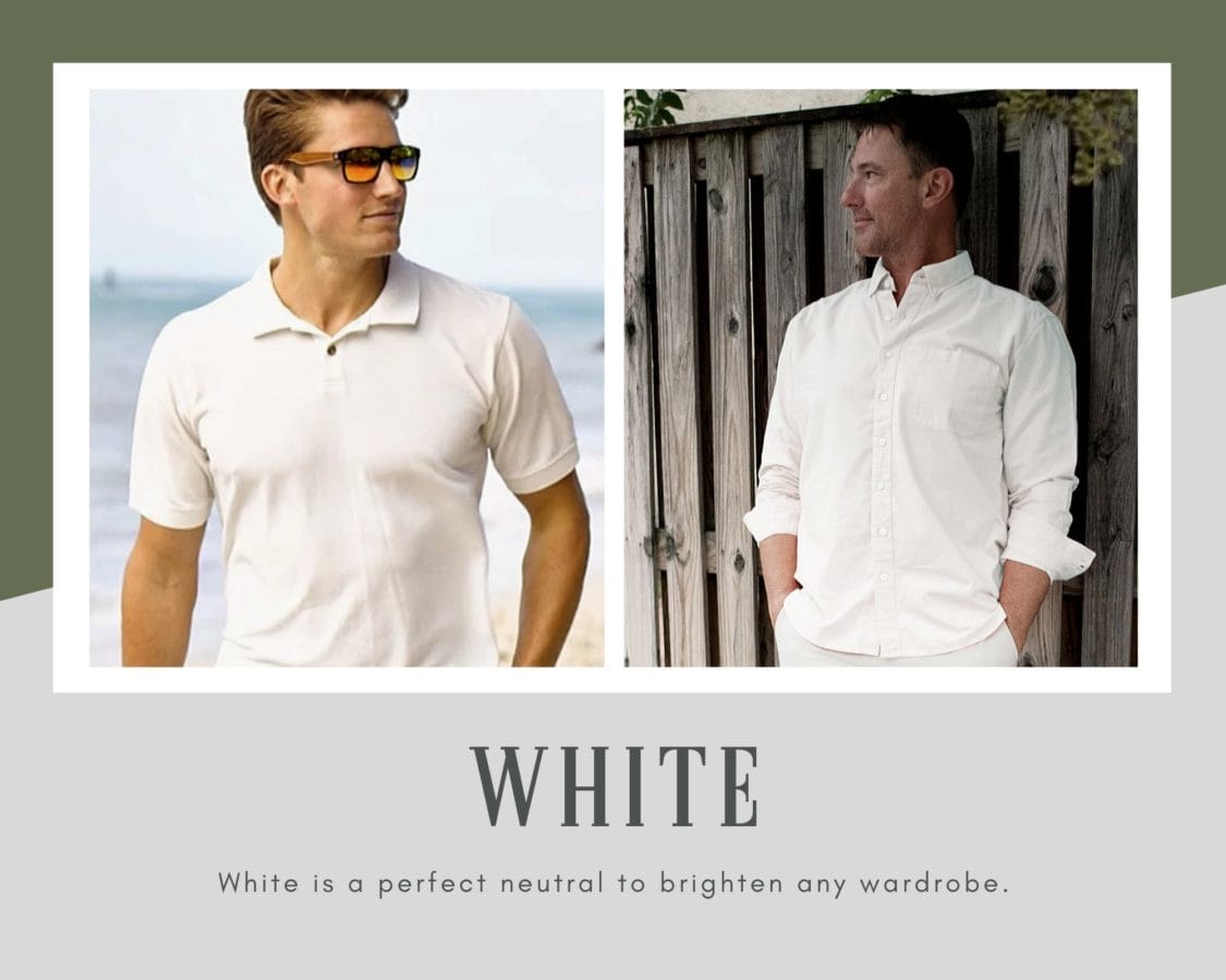 classic white pieces for mens wardrobe 