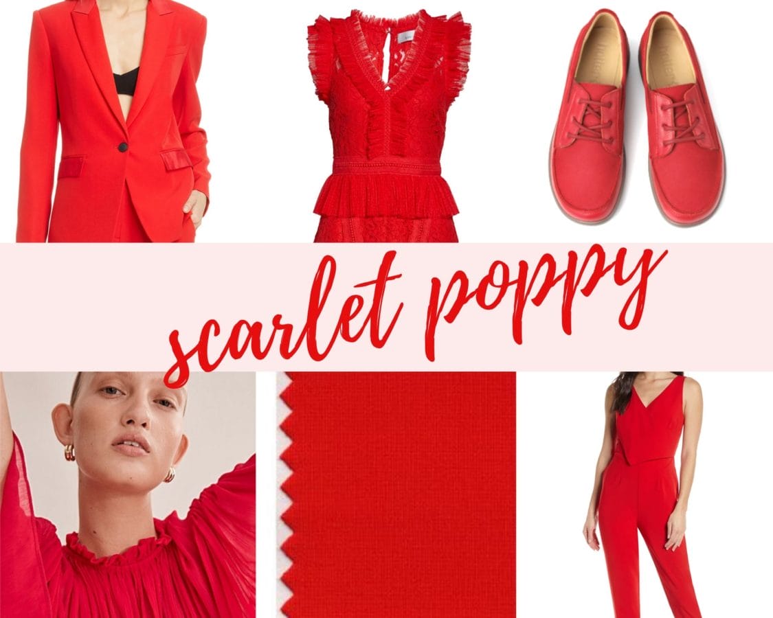 scarlet poppy red color trend spring 2020