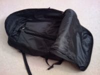 Bag open, with flap pulled back, ready to pack