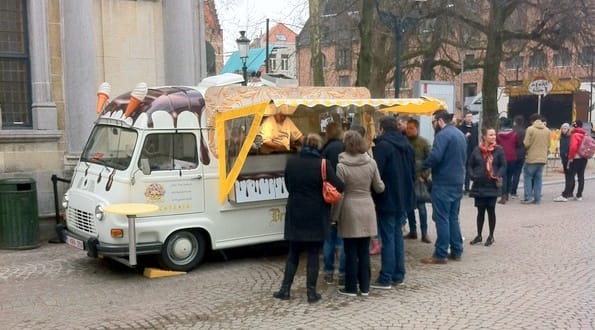 Belgian waffle van in Bruges