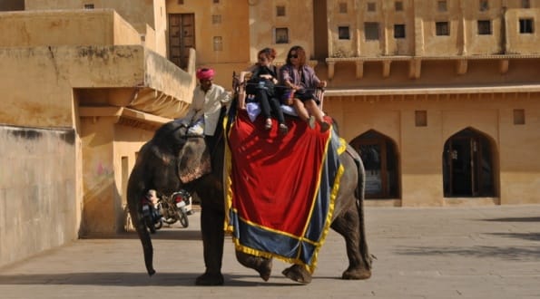 Elephant ride at Agra Fort